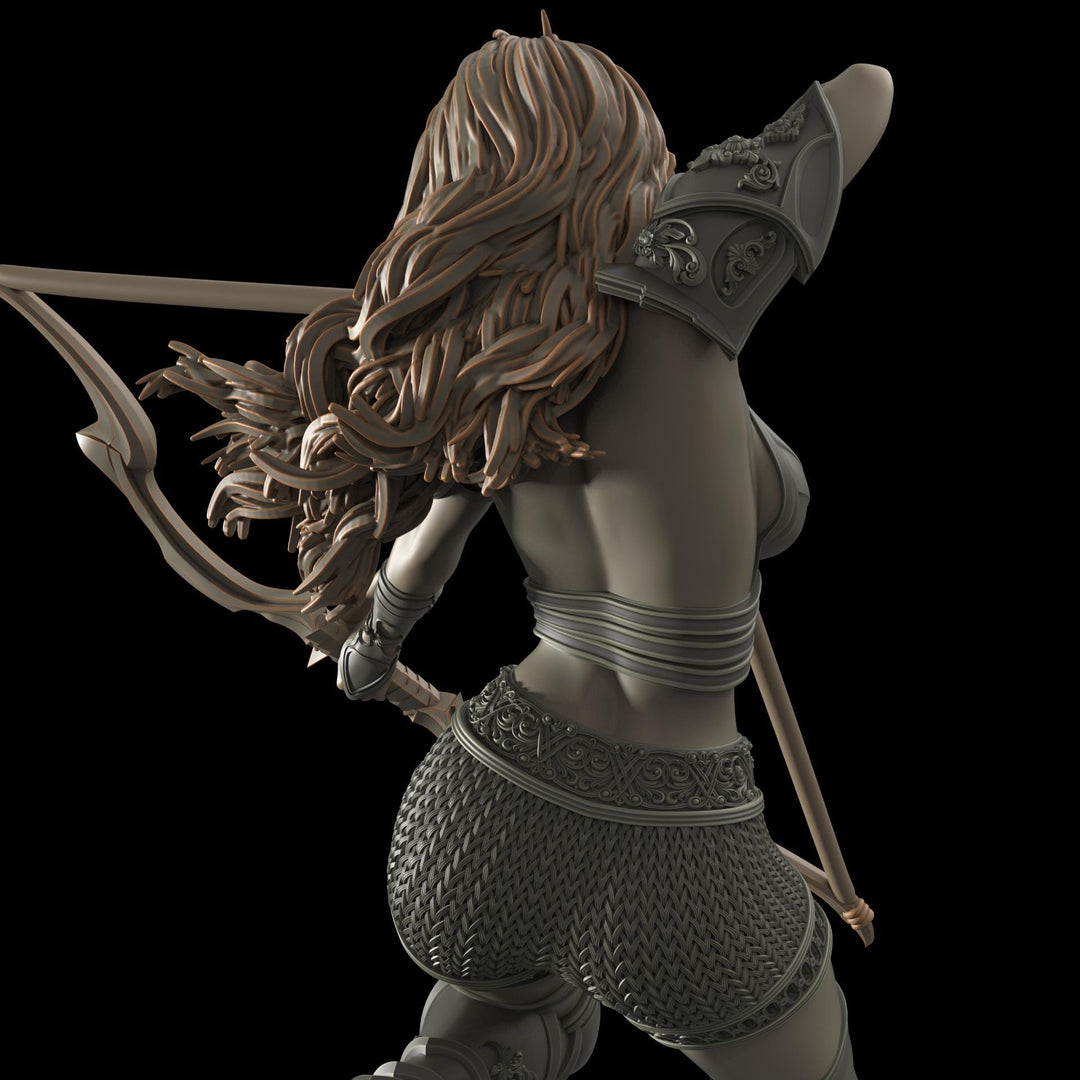 Female Elf, Human Fighter Ranger Sharpshooter, Mini | 28mm,32mm,54mm,75mm,100mm Scale | Resin Dungeons and Dragons D&amp;D 5e | Pathfinder