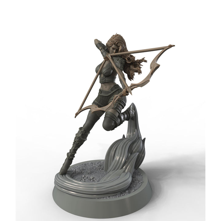 Female Elf, Human Fighter Ranger Sharpshooter, Mini | 28mm,32mm,54mm,75mm,100mm Scale | Resin Dungeons and Dragons D&amp;D 5e | Pathfinder