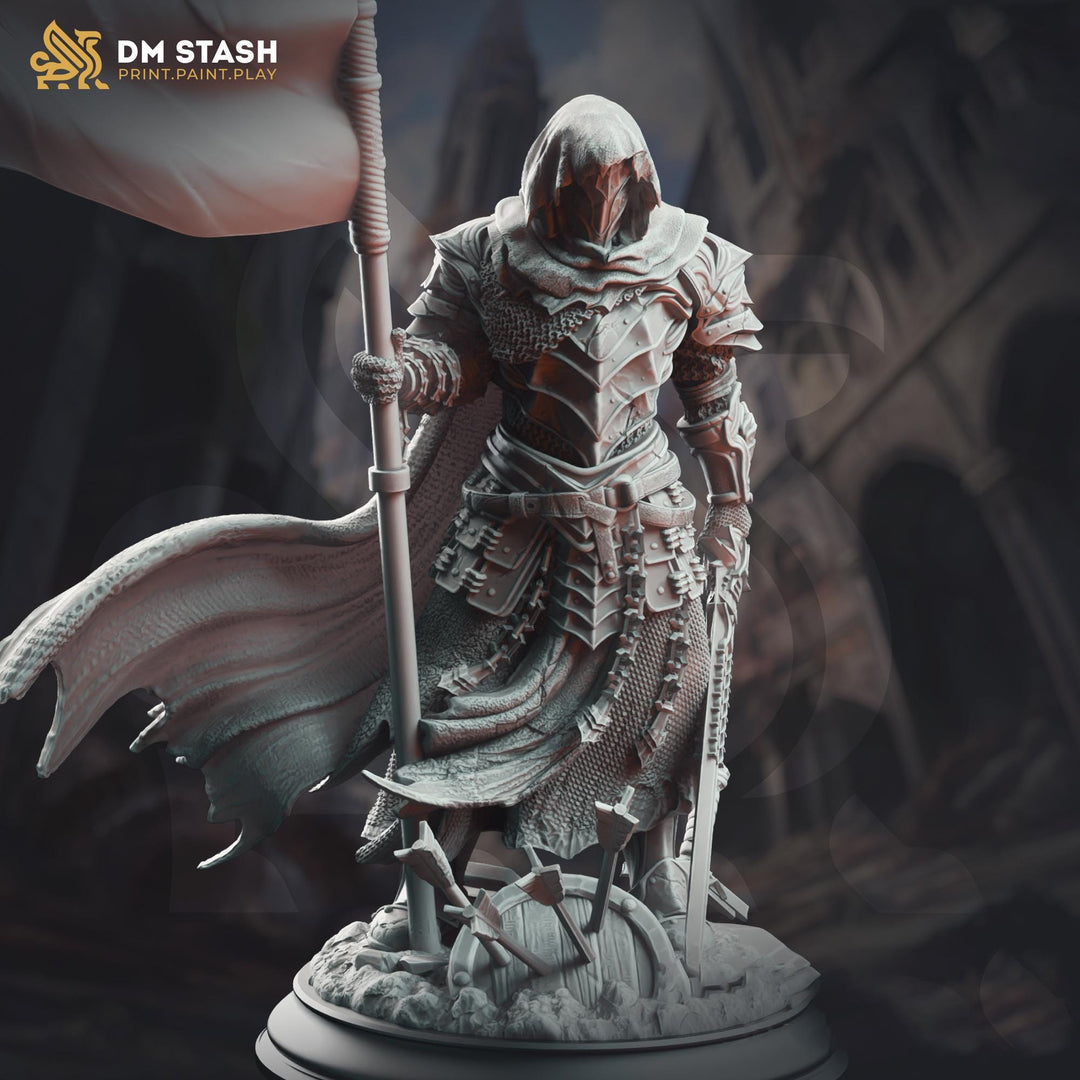 Human Fighter, Paladin, Ranger PC / NPC D&amp;D 5e | Unpainted Miniature | 28mm, 32mm, 54mm,75mm, 100mm Scales | Pathfinder Figure | DnD Gift |