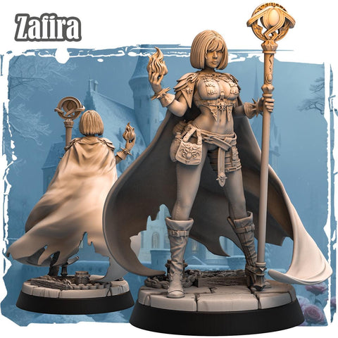 Human Female Wizard, Warlock, Sorcerer PC NPC | 28mm, 32mm,54mm, 75mm, 100mm Scale Resin Miniature | Dungeons and Dragons |