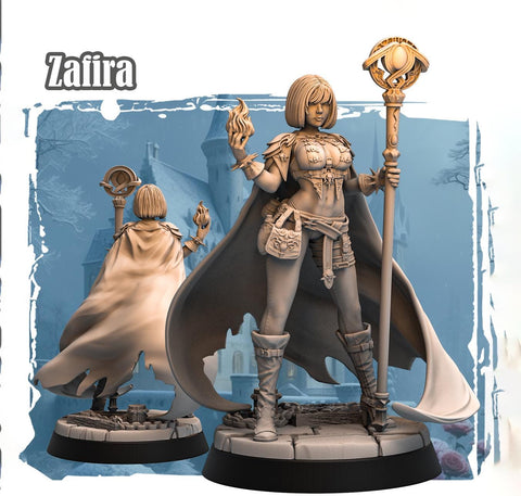 Human Female Wizard, Warlock, Sorcerer PC NPC | 28mm, 32mm,54mm, 75mm, 100mm Scale Resin Miniature | Dungeons and Dragons |