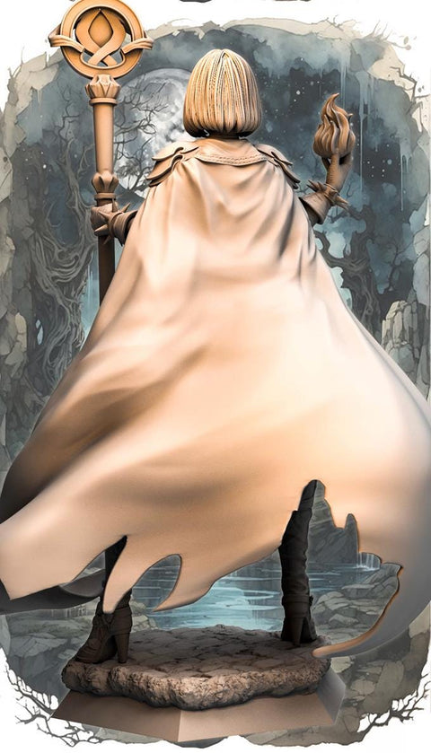 Human Female Wizard, Warlock, Sorcerer PC NPC | 28mm, 32mm,54mm, 75mm, 100mm Scale Resin Miniature | Dungeons and Dragons |