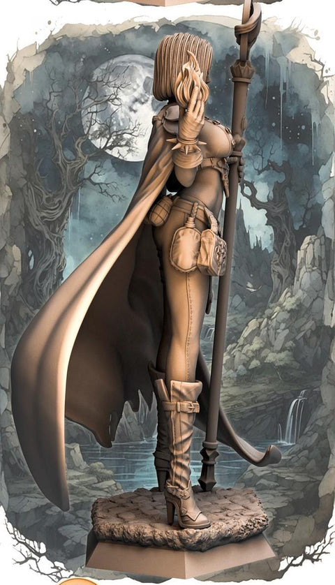 Human Female Wizard, Warlock, Sorcerer PC NPC | 28mm, 32mm,54mm, 75mm, 100mm Scale Resin Miniature | Dungeons and Dragons |