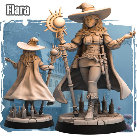 Human Female Wizard, Warlock, Sorcerer PC NPC | 28mm, 32mm,54mm, 75mm, 100mm Scale Resin Miniature | Dungeons and Dragons |