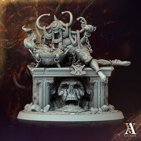 Human Female Sorcerer Warlock Cleric Necromancer |28mm,32mm,54mm,75mm,100mm Scales| Dungeons and Dragons | Pathfinder | Archvillain Games