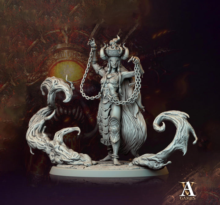 Human Female Sorcerer Warlock Cleric Necromancer | 28mm,32mm,54mm,75mm,100mm Scales| Dungeons and Dragons | Pathfinder | Archvillain Games