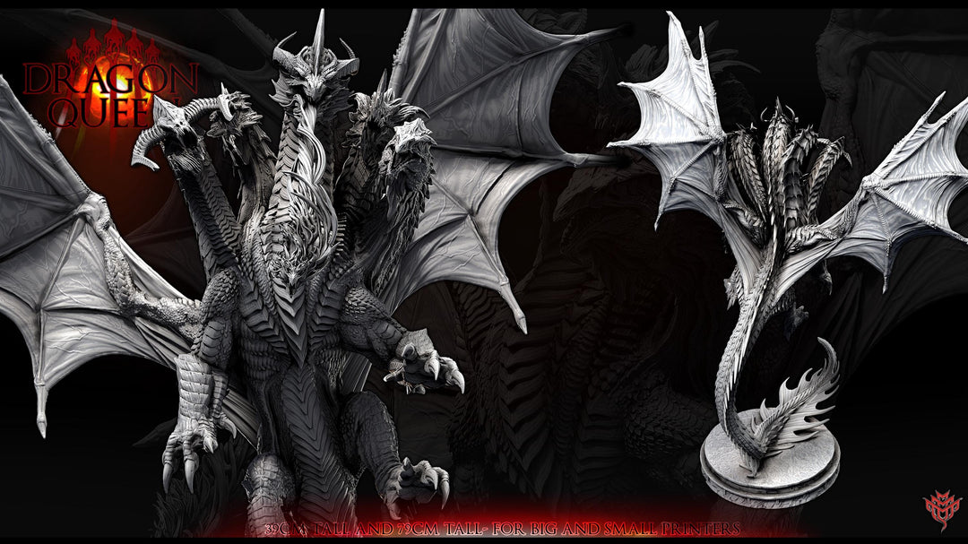 Tiamat God Dragon Queen Hovering (3 sizes) D&amp;D Miniature | 280mm Wing Span,370mm Height | Resin Figurine |Dungeons and Dragons 5e Pathfinder