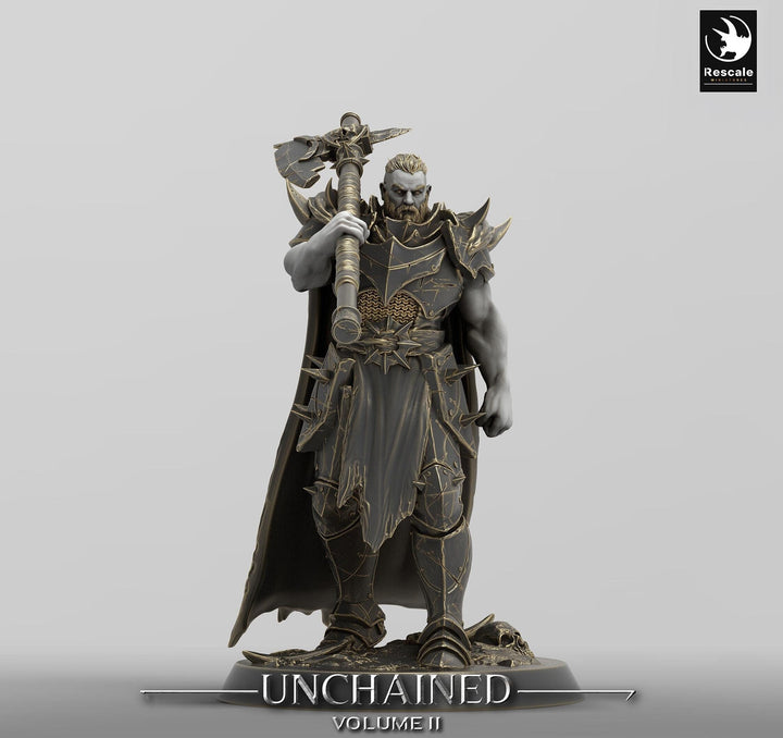 Oathbreaker Paladin, Fighter,Soldier Axe, DnD Unpainted Miniature| 28mm, 32mm,54mm,75mm,100mm Scales | Dungeons &amp; Dragons