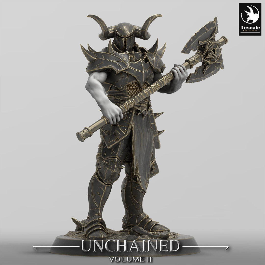 Oathbreaker Paladin, Fighter,Soldier Axe, DnD Unpainted Miniature| 28mm, 32mm,54mm,75mm,100mm Scales | Dungeons &amp; Dragons