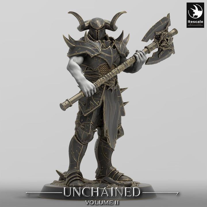 Oathbreaker Paladin, Fighter,Soldier Axe, DnD Unpainted Miniature| 28mm, 32mm,54mm,75mm,100mm Scales | Dungeons &amp; Dragons