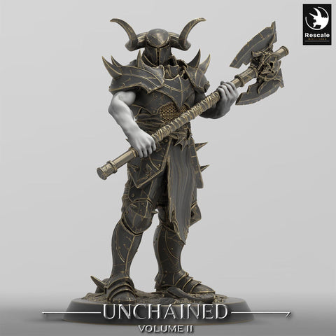 Oathbreaker Paladin, Fighter,Soldier Axe, DnD Unpainted Miniature| 28mm, 32mm,54mm,75mm,100mm Scales | Dungeons & Dragons