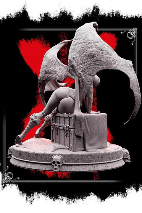 Succubus Female Demon Guarding Treasure Chest NPC also NSFW (topless) | 28mm,32mm,54mm,75mm,100mm Scales | Dungeons & Dragons 5e |Pathfinder