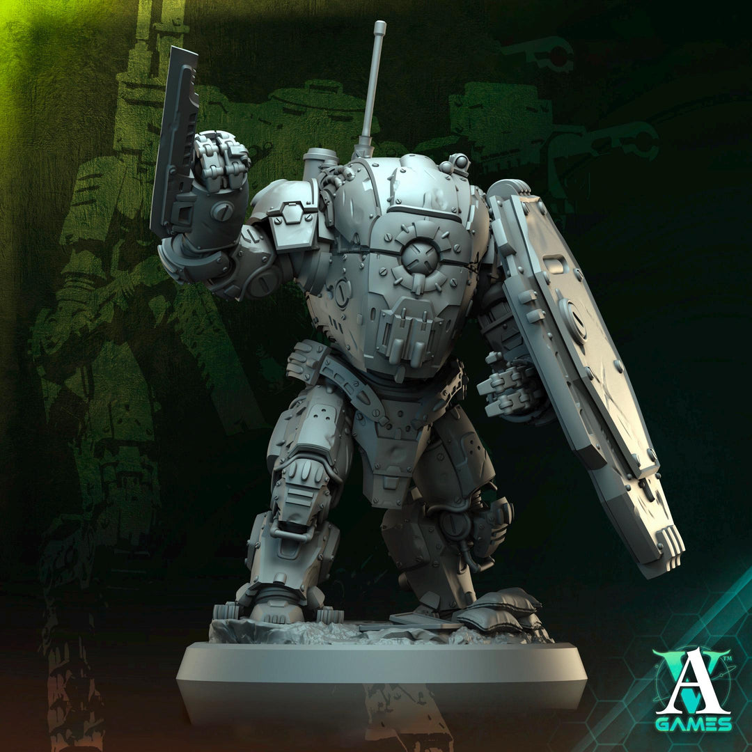 Sci-Fi Heavy Terminator Battle Mech Unpainted Resin | 40mm, 50mm, 65mm 80mm BASE SIZES | Argo Bulwark Morior Invictus | Archvillain Games