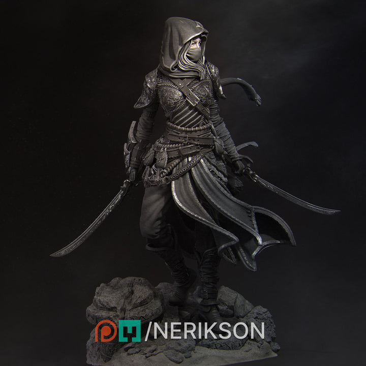 Human Female Rogue, Assassin, also No Mask PC / NPC DnD, Unpainted | 28mm,32mm,54mm,75mm,100mm,140mm |Dungeons &amp; Dragons Pathfinder|NERIKSON