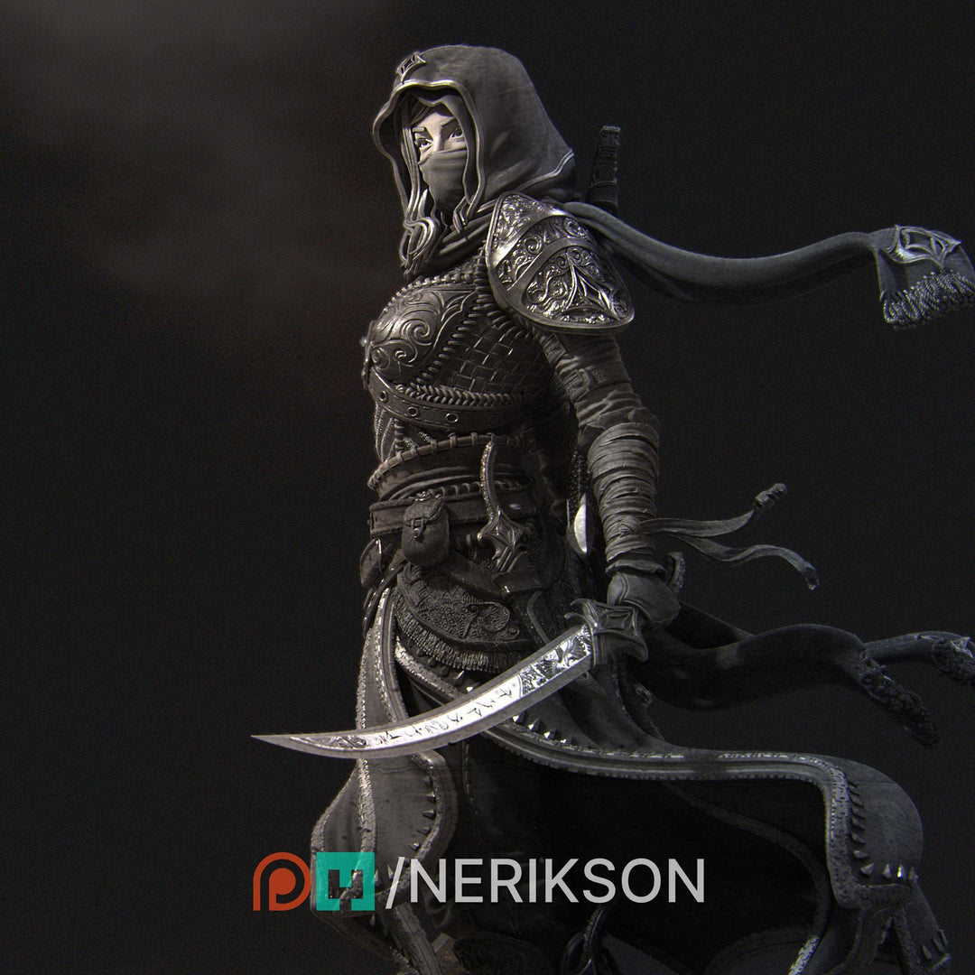 Human Female Rogue, Assassin, also No Mask PC / NPC DnD, Unpainted | 28mm,32mm,54mm,75mm,100mm,140mm |Dungeons &amp; Dragons Pathfinder|NERIKSON