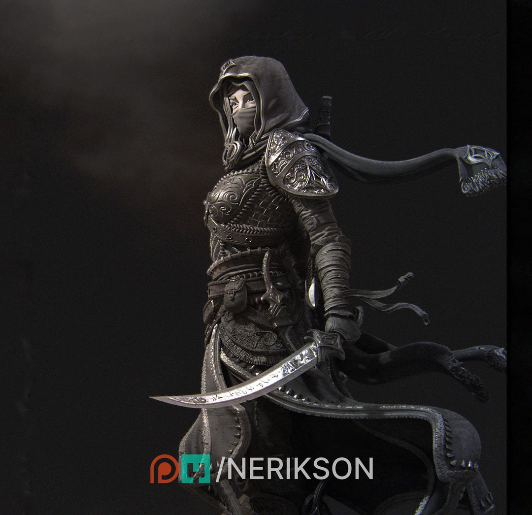 Human Female Rogue, Assassin, also No Mask PC / NPC DnD, Unpainted | 28mm,32mm,54mm,75mm,100mm,140mm |Dungeons & Dragons Pathfinder|NERIKSON