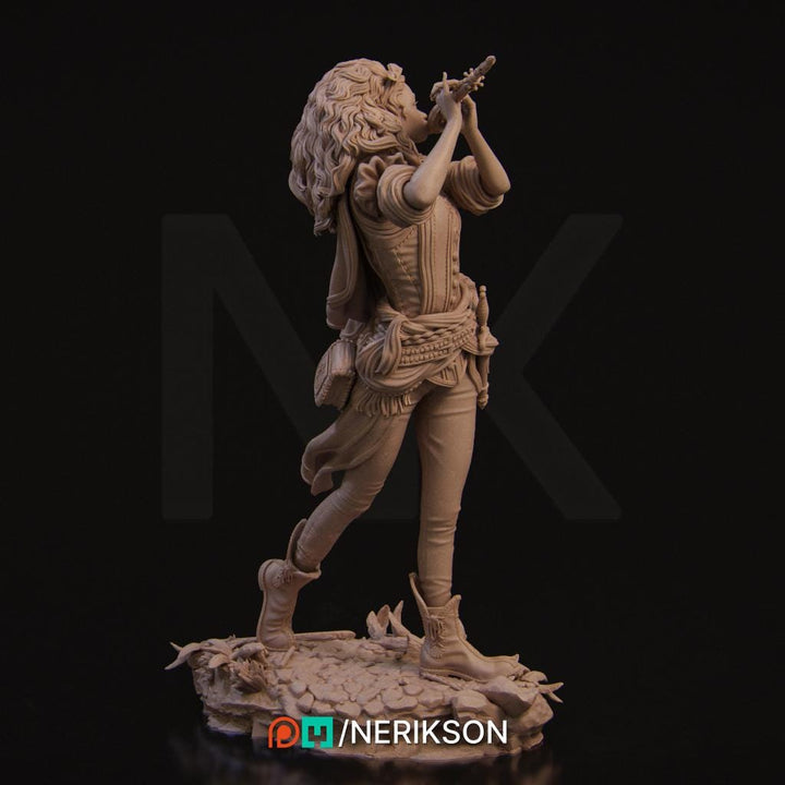 Female Human Bard PC / NPC Unpainted Miniature | 28mm, 32mm,54mm,75mm, 100mm Scales | Dungeons and Dragons Pathfinder | NERIKSON