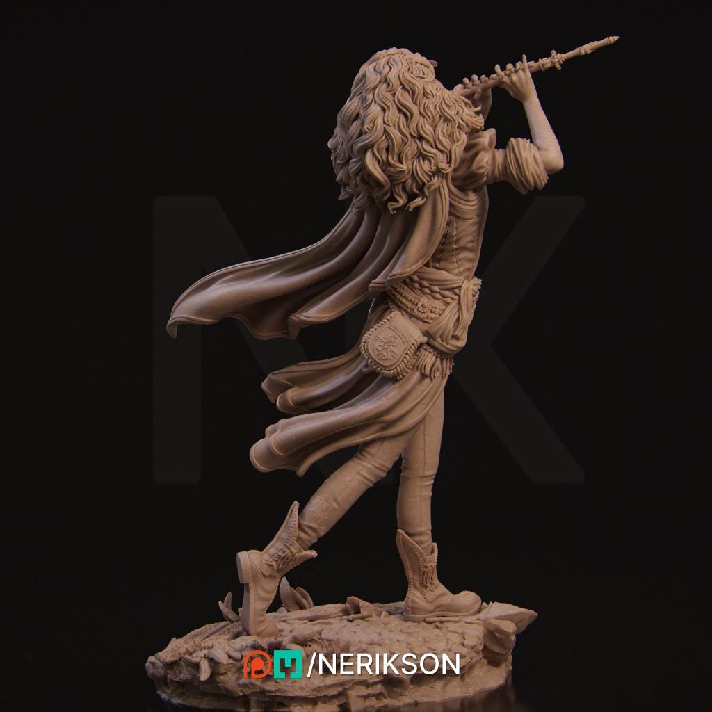 Female Human Bard PC / NPC Unpainted Miniature | 28mm, 32mm,54mm,75mm, 100mm Scales | Dungeons and Dragons Pathfinder | NERIKSON
