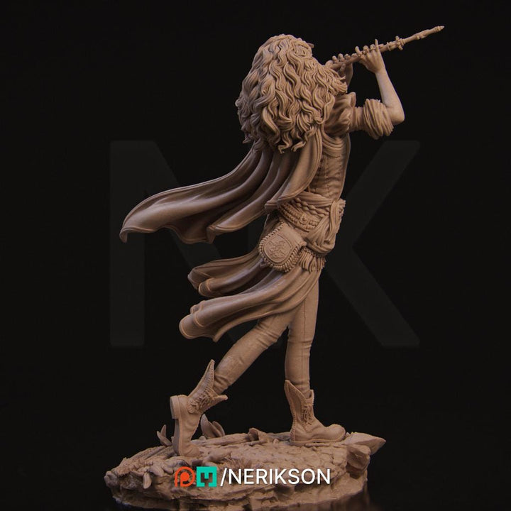 Female Human Bard PC / NPC Unpainted Miniature | 28mm, 32mm,54mm,75mm, 100mm Scales | Dungeons and Dragons Pathfinder | NERIKSON