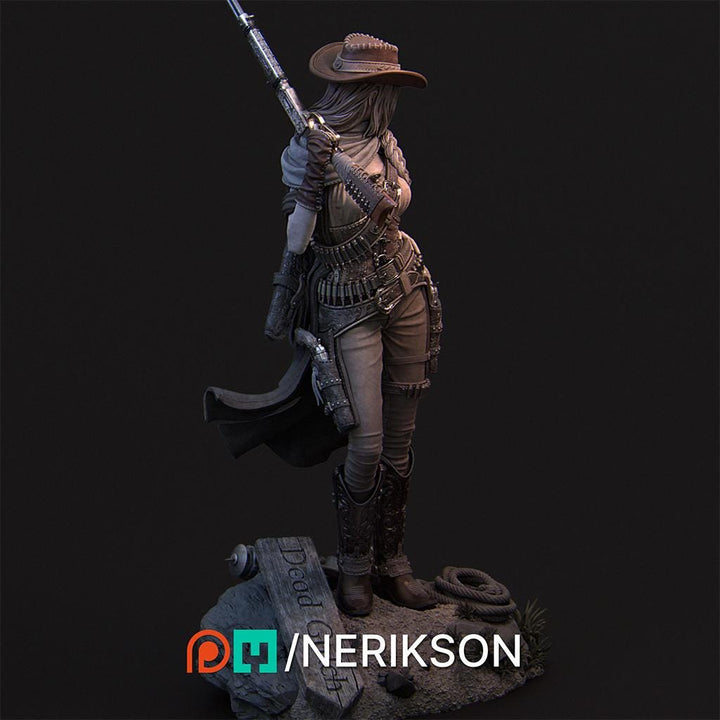 Human Female Gunslinger Fighter PC / NPC Unpainted Miniature| 28mm,32mm,54mm,75mm,100mm,140mm Scales | Pathfinder DnD Figurine | NERIKSON