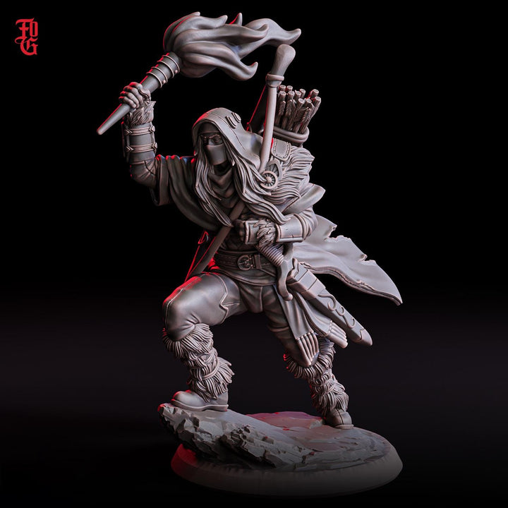 Gloom Stalker Ranger, Fighter Sharpshooter PC / NPC | 28mm, 32mm,54mm75mm,100mm Scales | Mini -D&amp;D 5e Pathfinder Figurine | Flesh of Gods