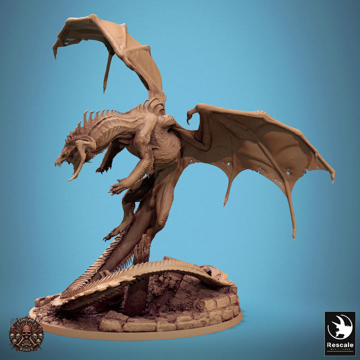 Chromatic Black Dragon (4 sizes) D&amp;D Miniature | 200mm Wing Span, 183mm Height | Resin Figure Dungeons and Dragons 5e Pathfinder |Great gift