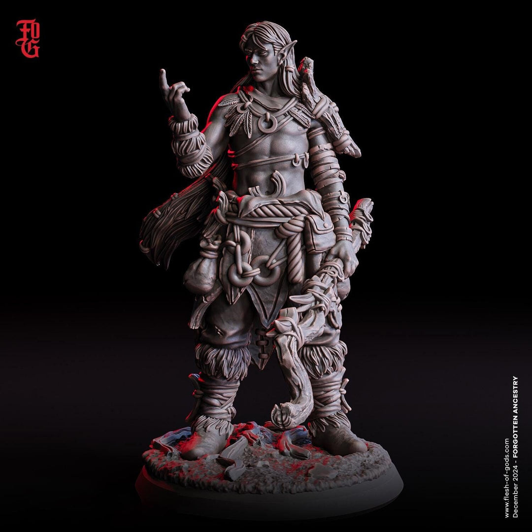 Elf Twilight Druid Cleric PC NPC | Resin Miniature 28mm,32mm,54mm,75mm,100mm Scale | Dungeons and Dragons, Pathfinder |Flesh of Gods