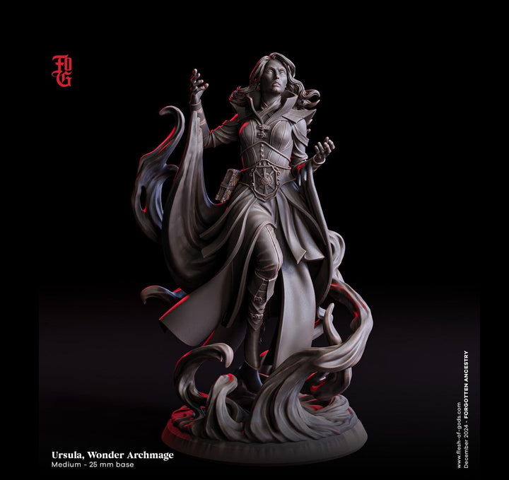 Female Human Sorcerer, Wizard, Psion, Swashbuckler PC NPC | 28mm, 32mm,54mm, 75mm,100mm Scale Resin Mini |Dungeons and Dragons|Flesh of Gods
