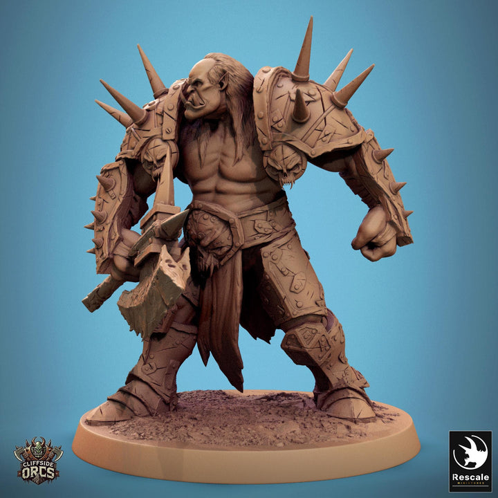 Orc Fighter Barbarian Battle Axe, Half-Orc | Scales: 28mm,32mm ,,54mm,75mm,100mm Megaboss | Dungeons &amp; Dragons 5e |Pathfinder