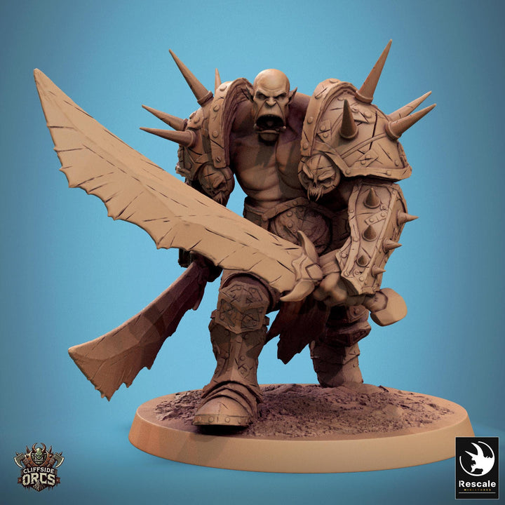 Orc Fighter Barbarian Dual Swords, Half-Orc | Scales: 28mm,32mm ,,54mm,75mm,100mm Megaboss | Dungeons &amp; Dragons 5e |Pathfinder
