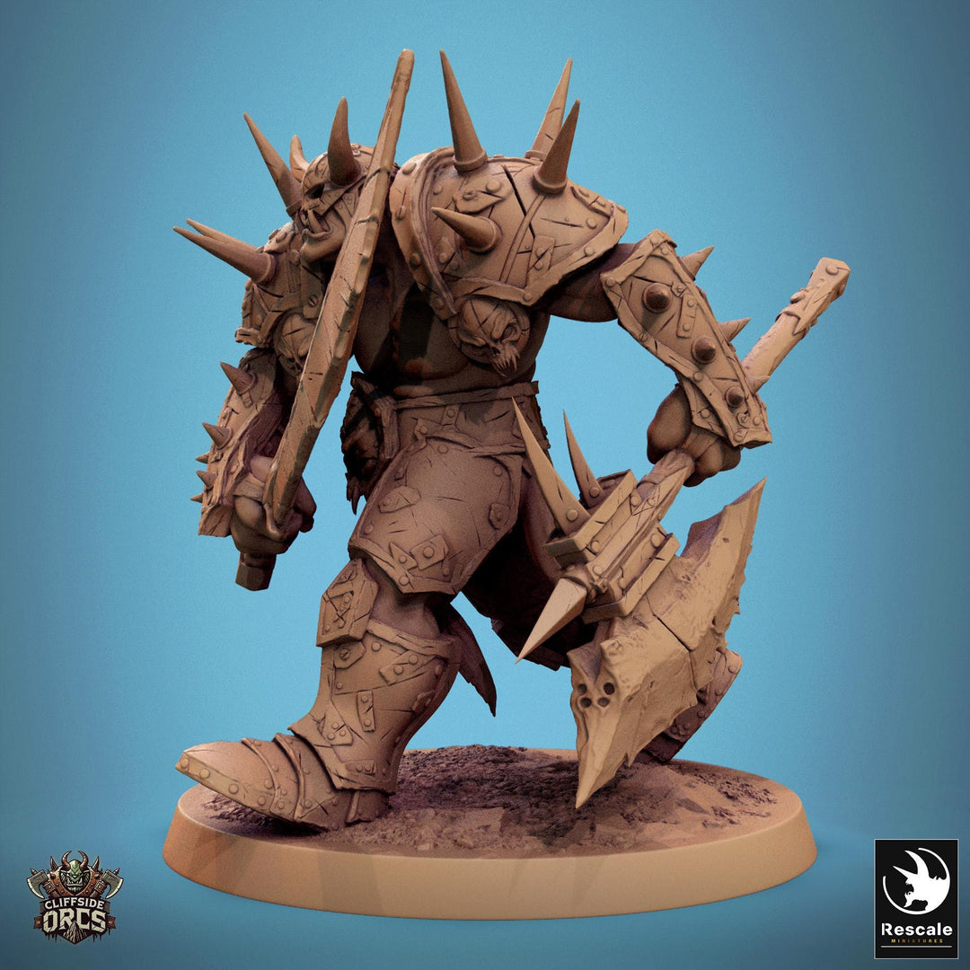 Orc Fighter Barbarian Battle Axe Sword, Half-Orc | Unpainted 28mm,32mm,54mm,75mm,100mm Scales | Megaboss | Dungeons &amp; Dragons 5e |Pathfinder