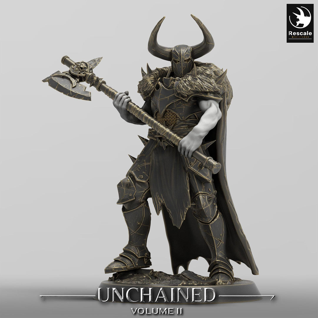 Oathbreaker Paladin, Fighter,Soldier Axe, DnD Unpainted Miniature| 28mm, 32mm,54mm,75mm,100mm Scales | Dungeons &amp; Dragons