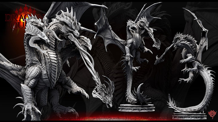Tiamat God Dragon Queen Hovering (3 sizes) D&amp;D Miniature | 280mm Wing Span,370mm Height | Resin Figurine |Dungeons and Dragons 5e Pathfinder
