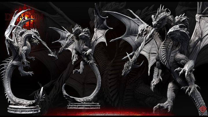 Tiamat God Dragon Queen Hovering (3 sizes) D&amp;D Miniature | 280mm Wing Span,370mm Height | Resin Figurine |Dungeons and Dragons 5e Pathfinder