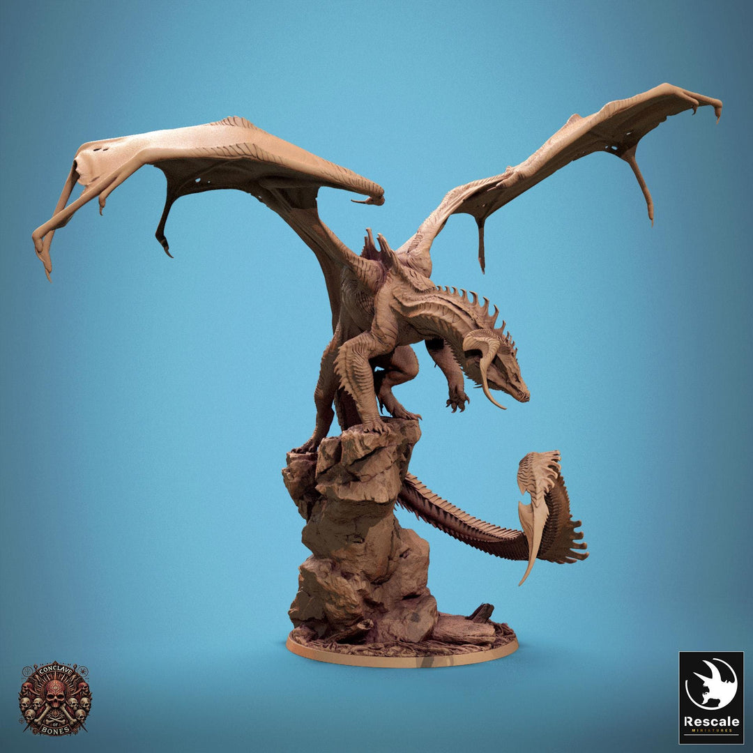 Black Dragon (4 sizes) D&amp;D Unpainted Resin Miniature | 282mm Wing Span, 286mm Height | Great gift Dungeons and Dragons 5e Pathfinder |