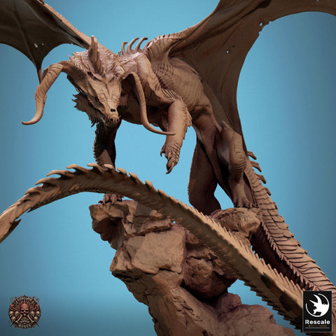 Black Dragon (4 sizes) D&D Unpainted Resin Miniature | 282mm Wing Span, 286mm Height | Great gift Dungeons and Dragons 5e Pathfinder |