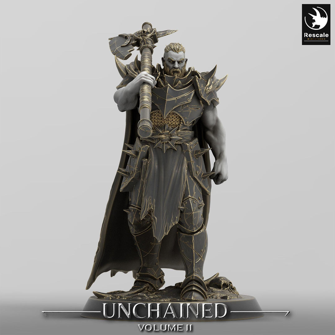 Oathbreaker Paladin, Fighter,Soldier Axe, DnD Unpainted Miniature| 28mm, 32mm,54mm,75mm,100mm Scales | Dungeons &amp; Dragons