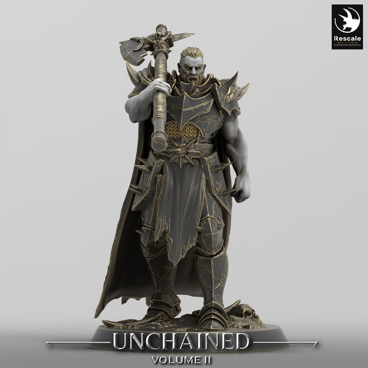 Oathbreaker Paladin, Fighter,Soldier Axe, DnD Unpainted Miniature| 28mm, 32mm,54mm,75mm,100mm Scales | Dungeons &amp; Dragons