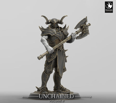 Oathbreaker Paladin, Fighter,Soldier Axe, DnD Unpainted Miniature| 28mm, 32mm,54mm,75mm,100mm Scales | Dungeons & Dragons