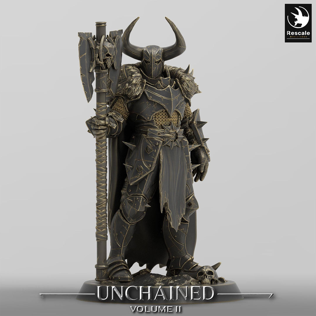 Oathbreaker Paladin, Fighter,Soldier Axe, DnD Unpainted Miniature| 28mm, 32mm,54mm,75mm,100mm Scales | Dungeons &amp; Dragons