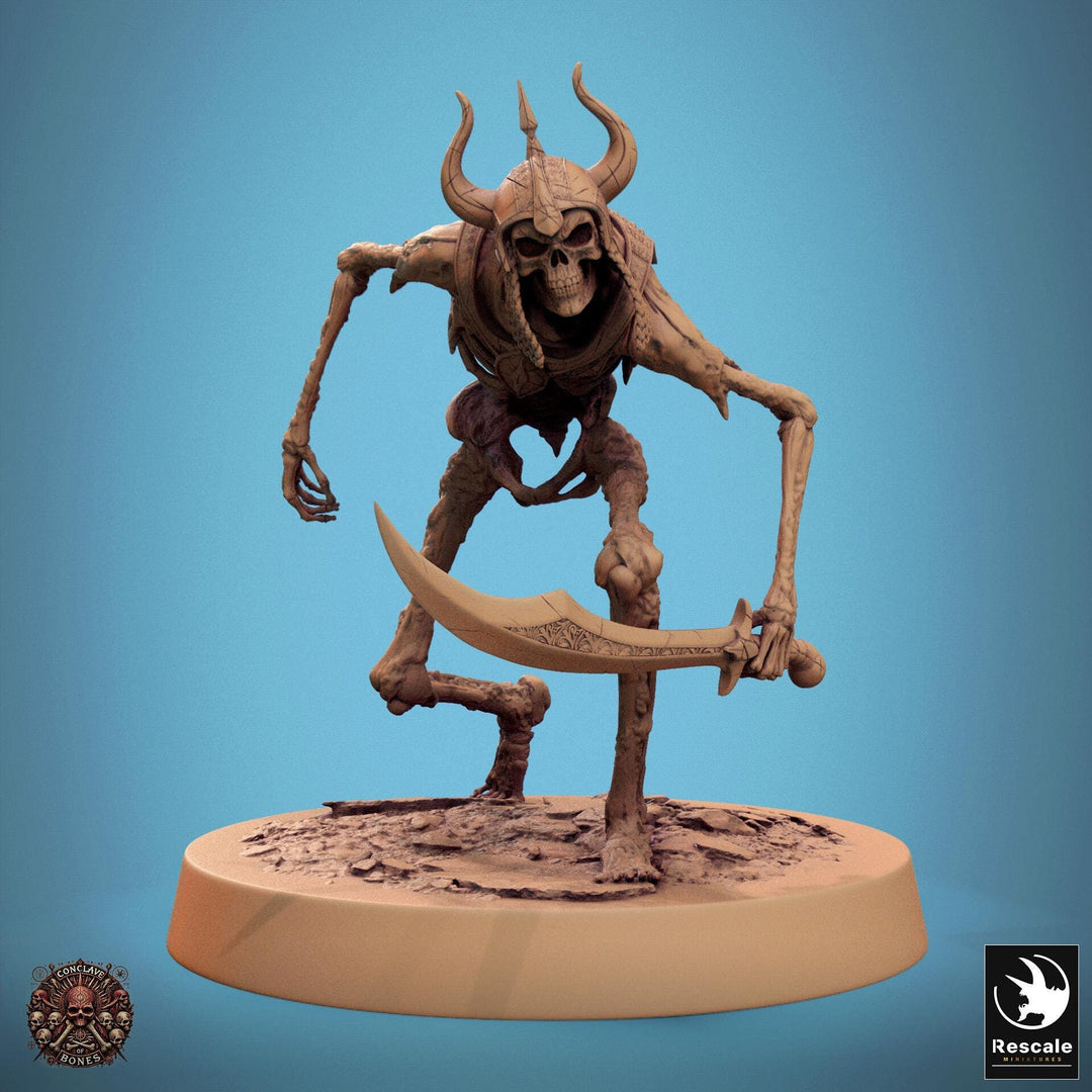 Skeleton Persian Warrior Sneaking Sword | Undead Unpainted miniature DnD | 28mm, 32mm, 54mm, 75mm,100mm | Pathfinder | Rescale Miniatures
