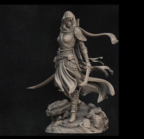 Human Female Rogue, Assassin, also No Mask PC / NPC DnD, Unpainted | 28mm,32mm,54mm,75mm,100mm,140mm |Dungeons & Dragons Pathfinder|NERIKSON