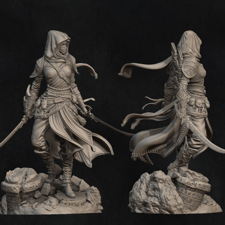Human Female Rogue, Assassin, also No Mask PC / NPC DnD, Unpainted | 28mm,32mm,54mm,75mm,100mm,140mm |Dungeons &amp; Dragons Pathfinder|NERIKSON