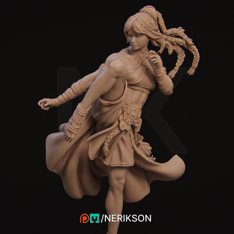 Female Human Monk PC / NPC Unpainted Miniature | 28mm, 32mm,54mm,75mm, 100mm Scales | Dungeons and Dragons Pathfinder | NERIKSON