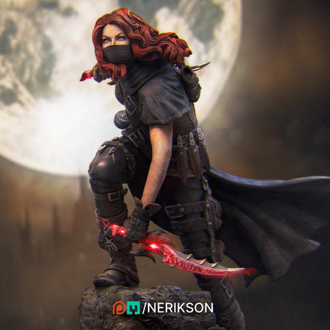 Female Human Rogue Assassin PC / NPC Unpainted Miniature | 28mm, 32mm,54mm,75mm, 100mm Scales | Dungeons and Dragons Pathfinder | NERIKSON