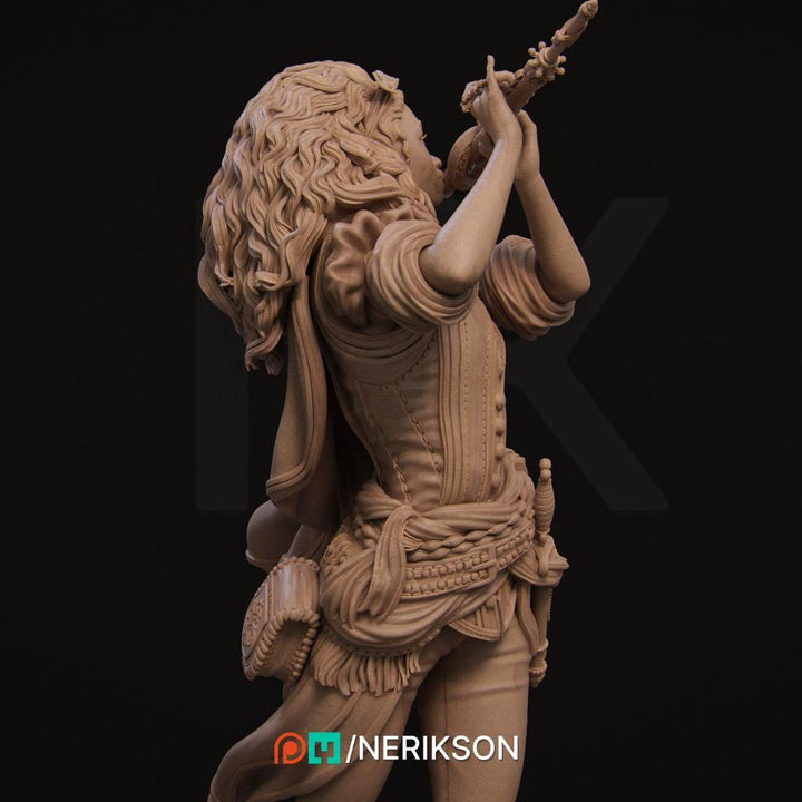Female Human Bard PC / NPC Unpainted Miniature | 28mm, 32mm,54mm,75mm, 100mm Scales | Dungeons and Dragons Pathfinder | NERIKSON