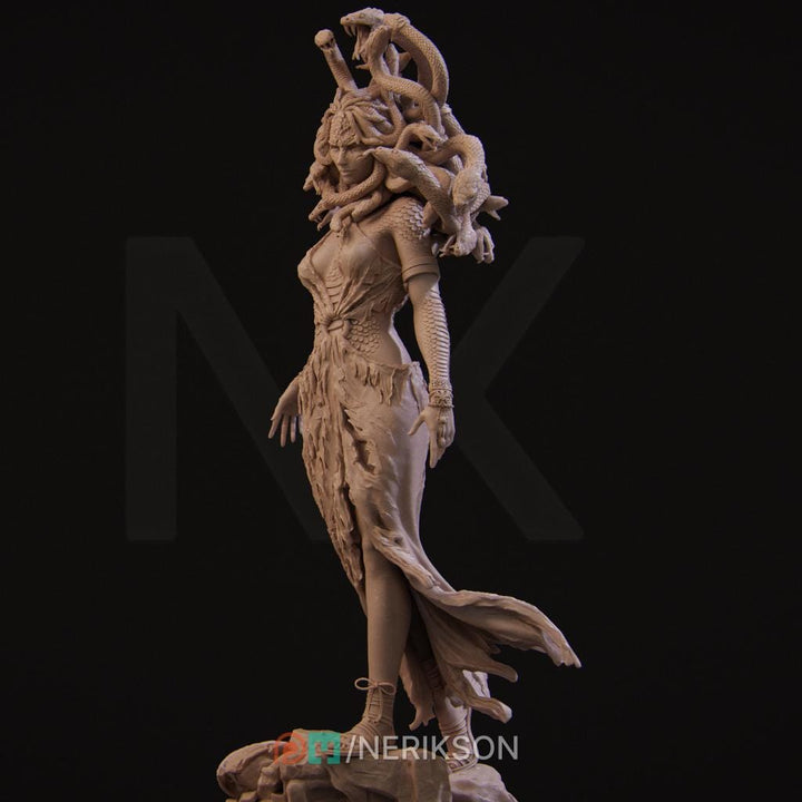Medusa Monstrosity D&amp;D Monster Unpainted Miniature | 28mm, 32mm, 54mm,75mm, 100mm, 140mm Scales | Dungeons and Dragons Pathfinder | NERIKSON