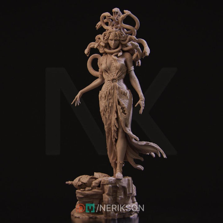 Medusa Monstrosity D&amp;D Monster Unpainted Miniature | 28mm, 32mm, 54mm,75mm, 100mm, 140mm Scales | Dungeons and Dragons Pathfinder | NERIKSON