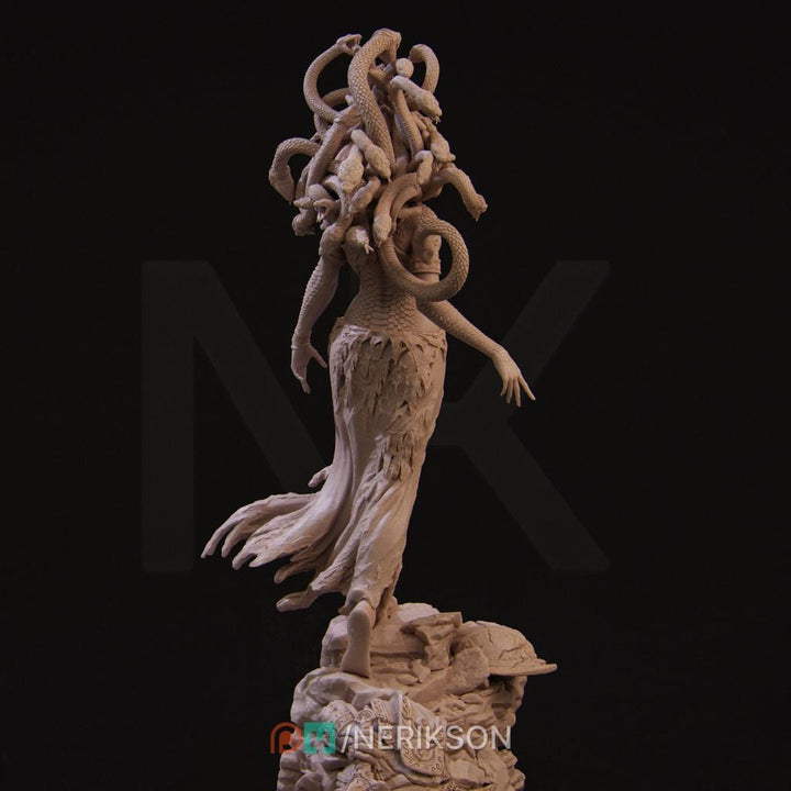 Medusa Monstrosity D&amp;D Monster Unpainted Miniature | 28mm, 32mm, 54mm,75mm, 100mm, 140mm Scales | Dungeons and Dragons Pathfinder | NERIKSON