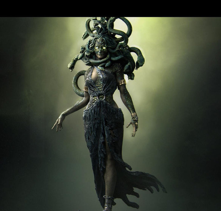 Medusa Monstrosity D&amp;D Monster Unpainted Miniature | 28mm, 32mm, 54mm,75mm, 100mm, 140mm Scales | Dungeons and Dragons Pathfinder | NERIKSON